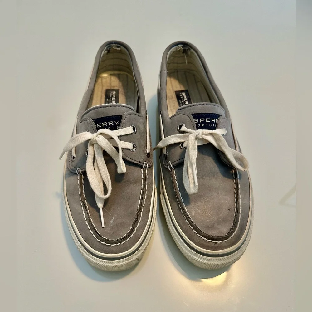 Sperry Men's Gray Leather Boat Shoes